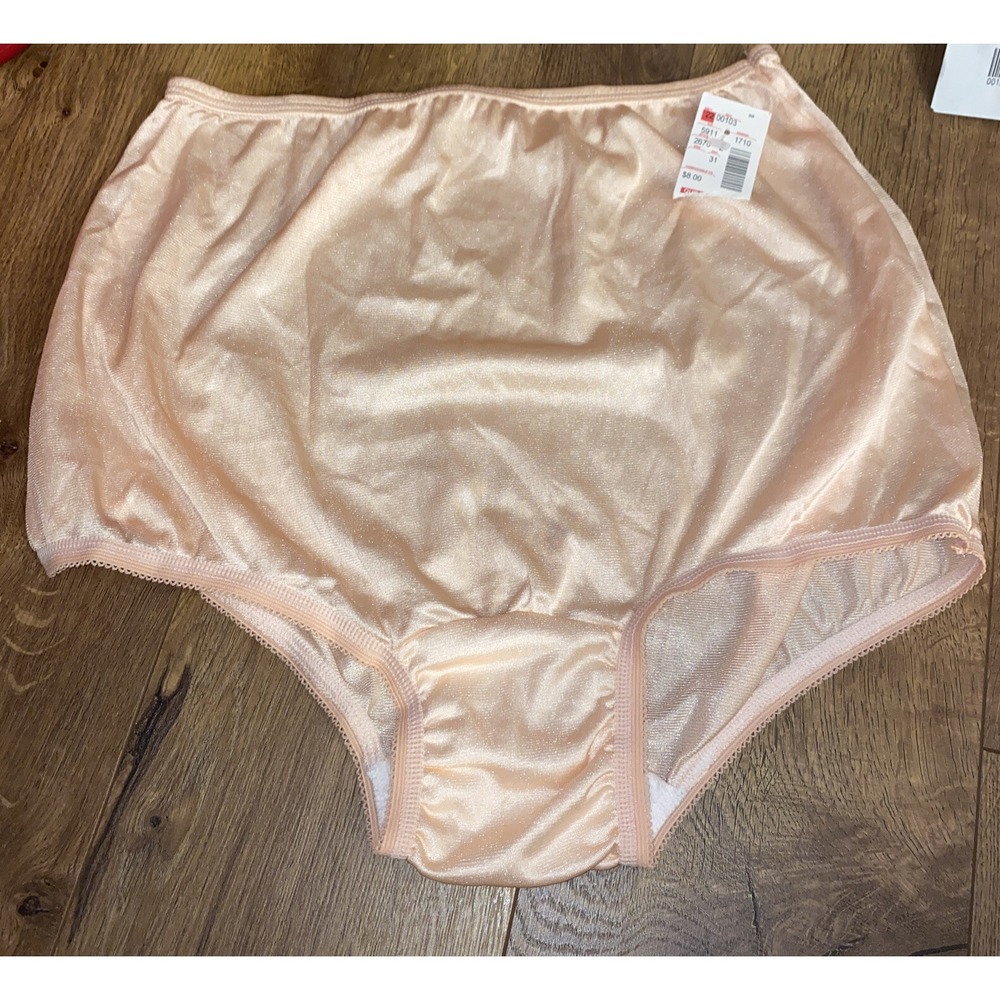 Jolie Intimates Pink Nylon Panty Brief Vintage High Waisted Soft Size 10‎ XXXL